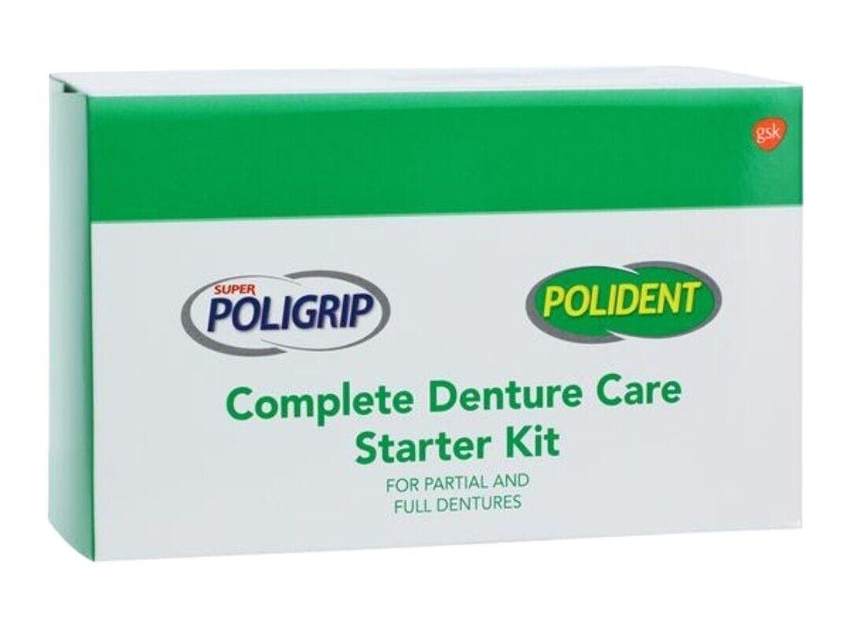 Polident Bundle: Complete Denture Care Starter Kit for Partial and Full  Dentures Includes Denture Bath Polident 3-Minute Tablets Cushion Grip  Denture Adhesive