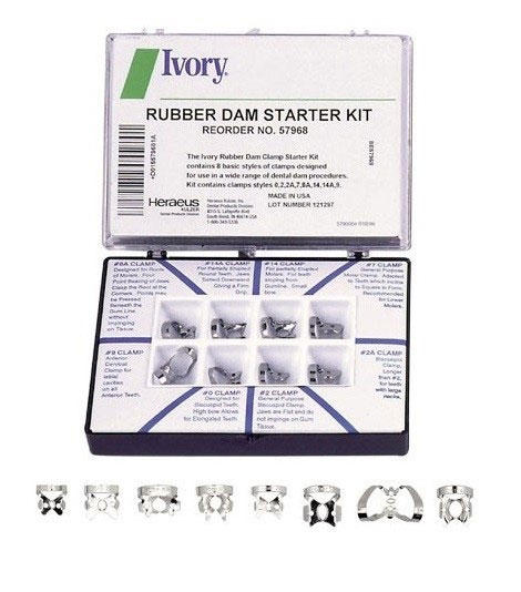 Rubber Dam Ivory 8-Clamp Starter Kit