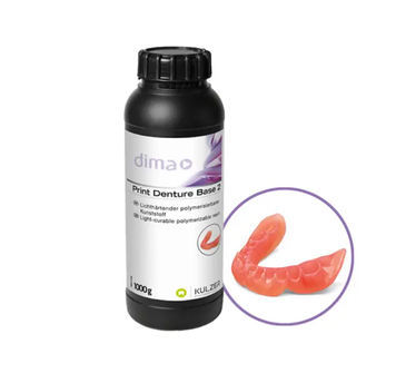 Dima Print Denture Base 2, 3D Resin Reddish Pink, 1000g Bottle (Kulzer)