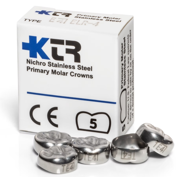 Stainless Steel Pedo Nichro Crowns D Lower Right Pack of 5 (Sky Choice)