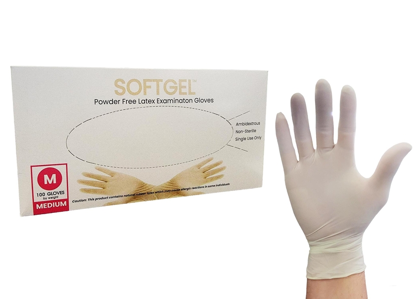 Gloves Latex Exam Powder Free Textured (SoftGel)