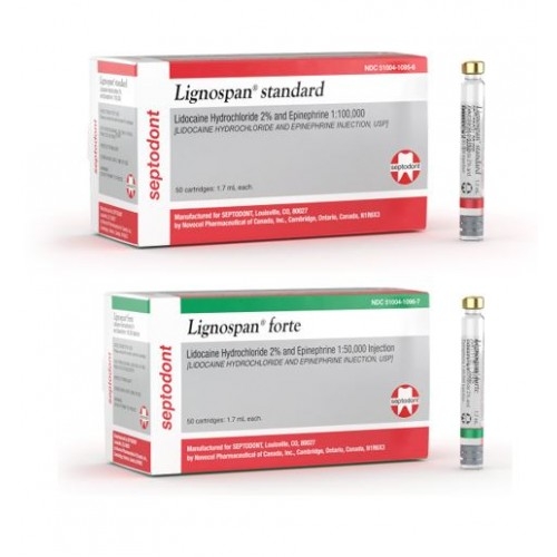 Lignospan Lidocaine Hydrochloride 2% Epinephrine 50/Box (Septodont) Lignospan Lidocaine Hydrochloride 2% Epinephrine 50/Box (Septodont)