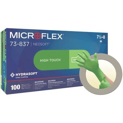 Neosoft Neoprene Exam Gloves Powder Free, 100/Pkg (Ansell)