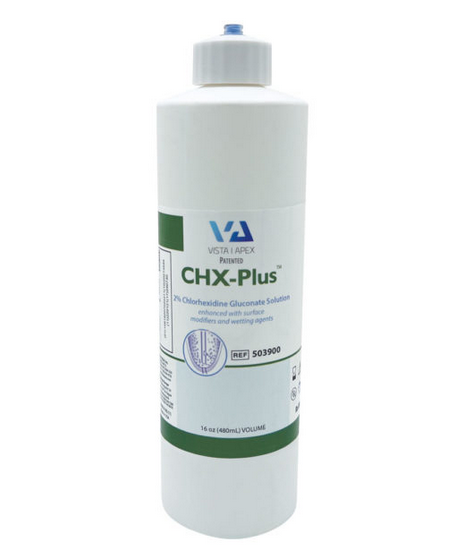 Chlorhexidine Gluconate 2% CHX-Plus irrigation Solution 16oz. (480mL) Bottle