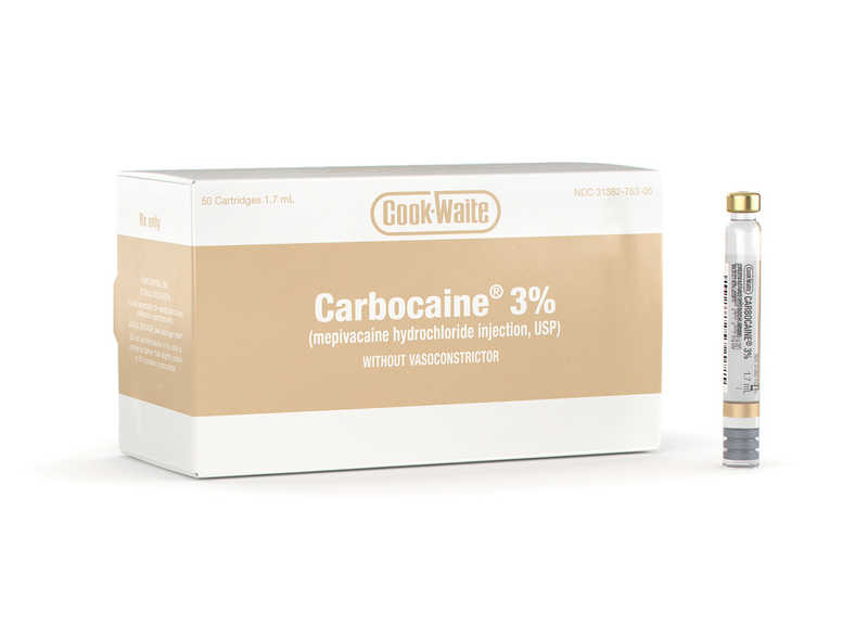 Carbocaine (Mepivacaine) 3 Plain CookWaite 1.7ml 50/box